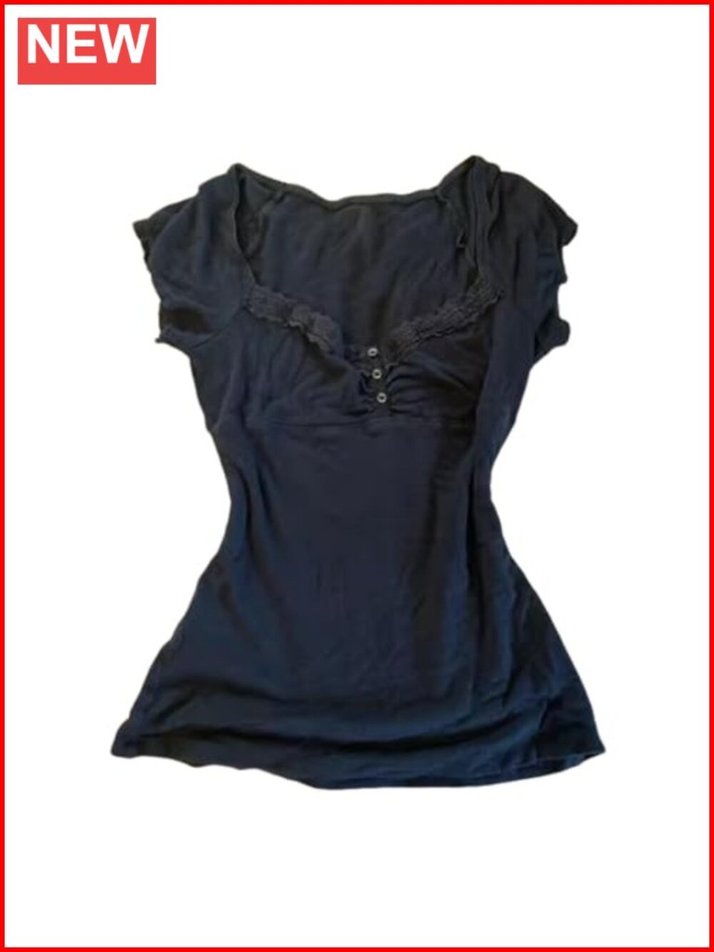 Y2K Lace Bow Coquette Babydoll Crop Top Grunge Emo Goth Tee